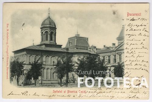 Carte poştală reprezentând biserica Colţea din Bucureşti