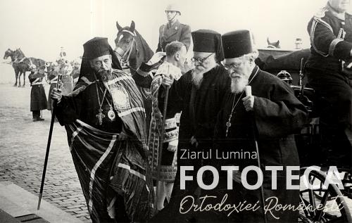 Sosirea mitropolitului Irineu Mihălcescu al Moldovei, însoţit de patriarhul Nicodim Munteanu la palatul regal