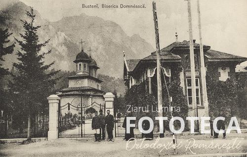 Carte poştală reprezentând biserica domnească din Buşteni, jud. Prahova