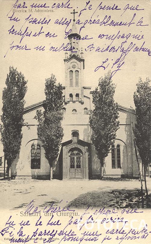 Carte poştală reprezentând catedrala din Giurgiu