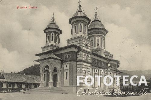 Carte poştală reprezentând biserica mare a mănăstirii Sinaia, jud. Prahova