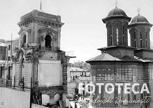 Demolarea hanului bisericii Creţulescu din Bucureşti