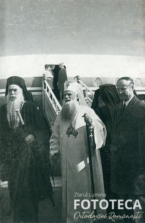 Primirea patriarhului ecumenic Athenagoras de către patriarhul Justinian şi Dumitru Dogaru, preşedintele Departamentului cultelor