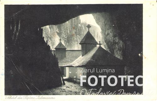 Carte poştală privind biserica Schitului „Peştera Ialomicioarei”, jud. Dâmboviţa (foto: W. Weiss)